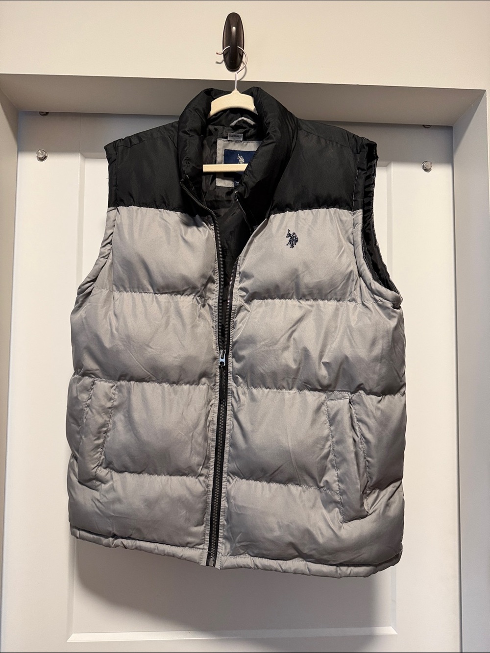 Men’s U.S. Polo Assn. Gray and Black Quilted Puffer Vest